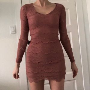 Lacey burnt orange body con dress!